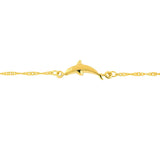 Birmingham Jewelry - 14K Gold Dolphin Trio Adjustable Anklet - Birmingham Jewelry