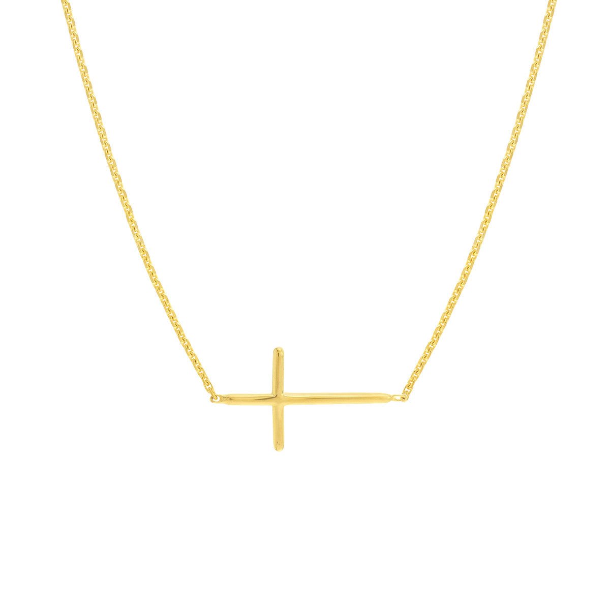 Birmingham Jewelry - 14K Gold E2W Mini Cross Adj Necklace - Birmingham Jewelry