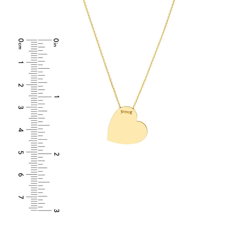 Birmingham Jewelry - 14K Gold Engravable Heart Plate Adj. Necklace - Birmingham Jewelry