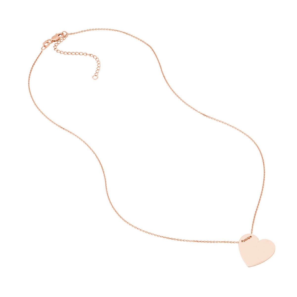 Birmingham Jewelry - 14K Gold Engravable Heart Plate Adj. Necklace - Birmingham Jewelry