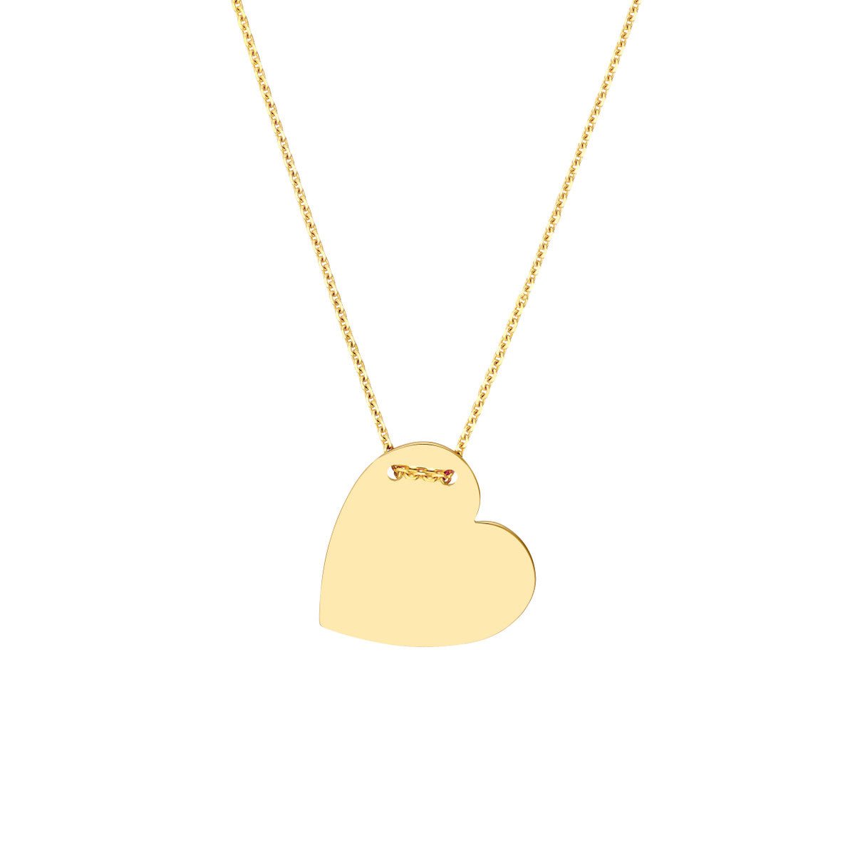 Birmingham Jewelry - 14K Gold Engravable Heart Plate Adj. Necklace - Birmingham Jewelry