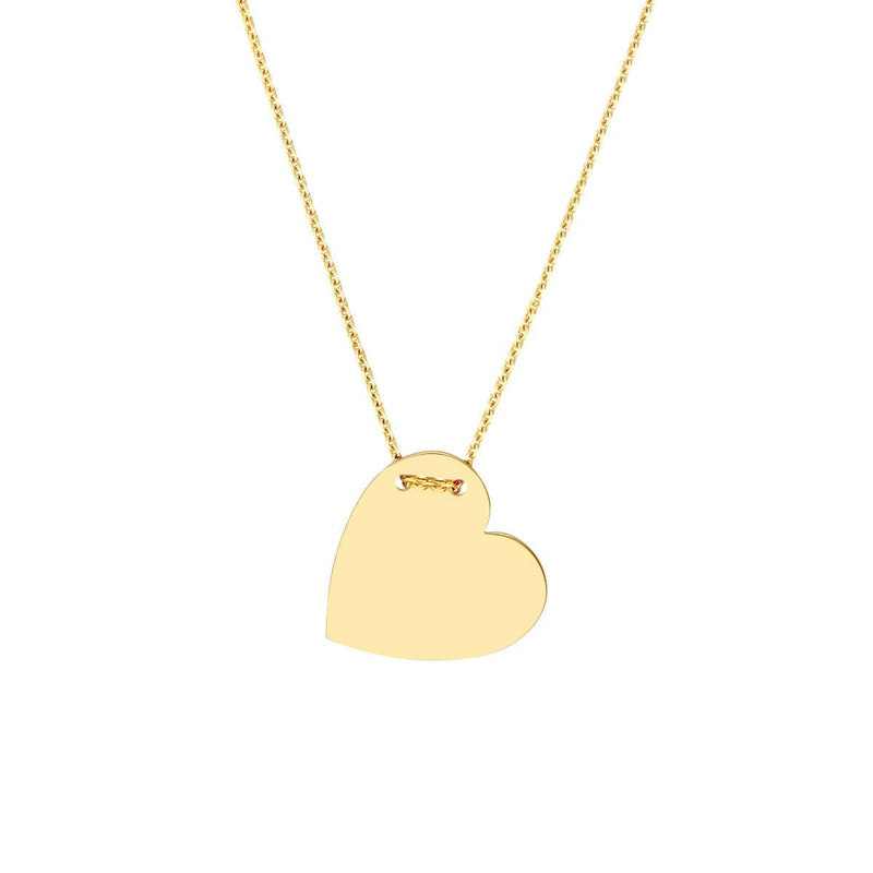 Birmingham Jewelry - 14K Gold Engravable Heart Plate Adj. Necklace - Birmingham Jewelry