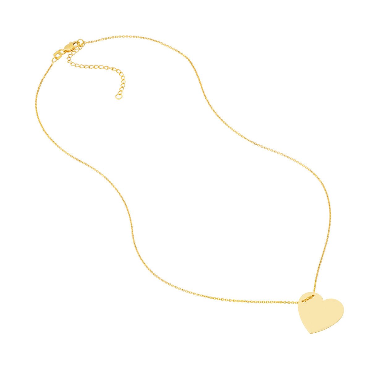 Birmingham Jewelry - 14K Gold Engravable Heart Plate Adj. Necklace - Birmingham Jewelry