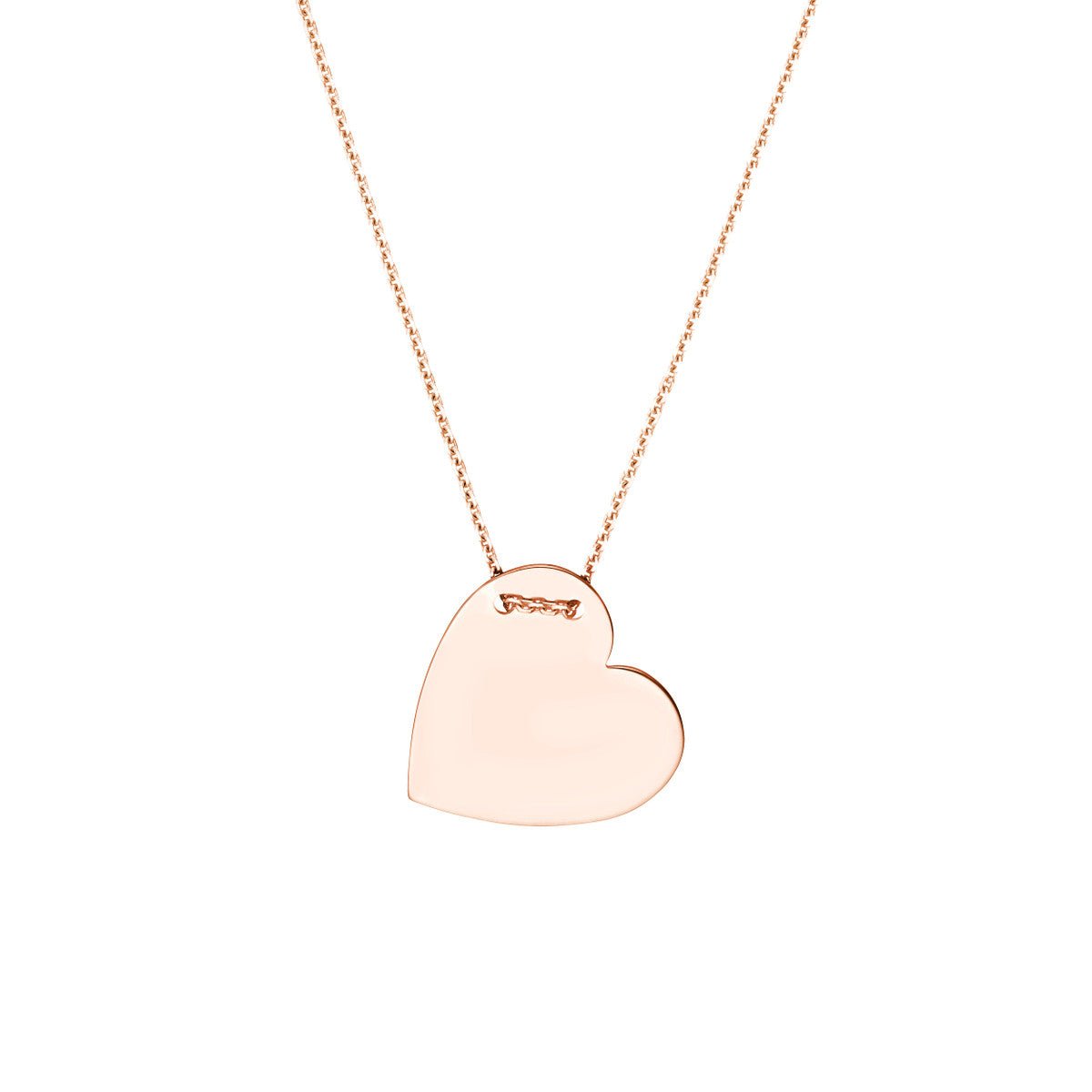 Birmingham Jewelry - 14K Gold Engravable Heart Plate Adj. Necklace - Birmingham Jewelry
