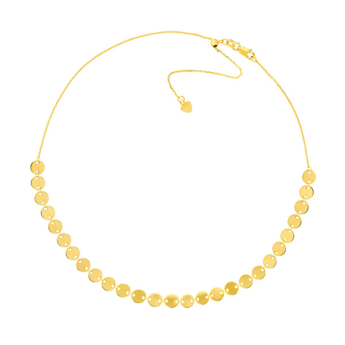 Birmingham Jewelry - 14K Gold Full Disc Station Adjustable Choker - Birmingham Jewelry