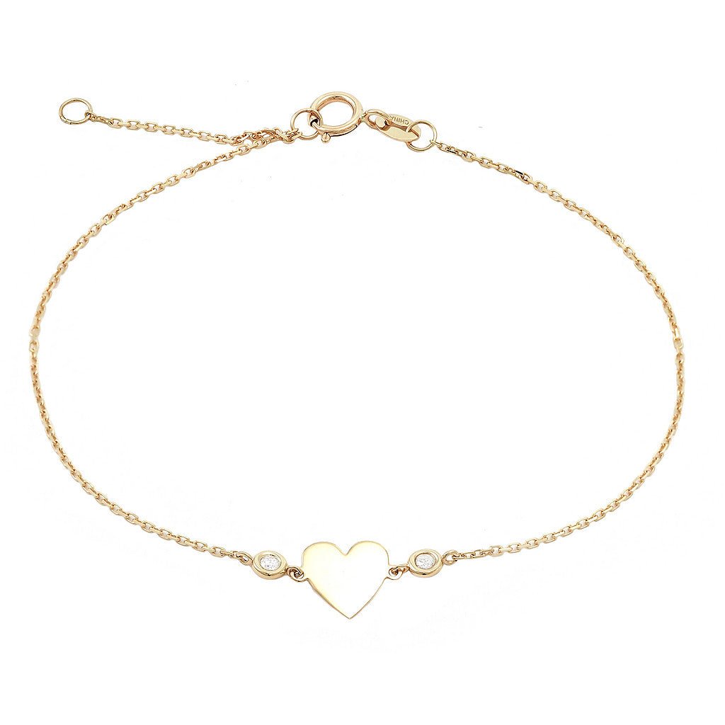 14K Gold Heart Bracelet With Diamonds Birmingham Jewelry Bracelet Birmingham Jewelry 