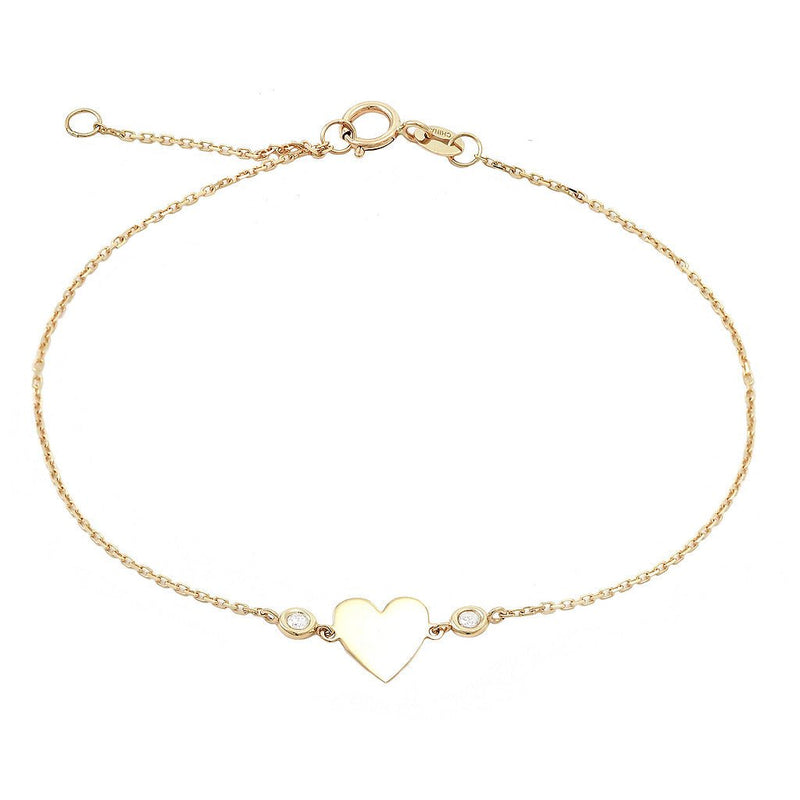 14K Gold Heart Bracelet With Diamonds Birmingham Jewelry Bracelet Birmingham Jewelry 