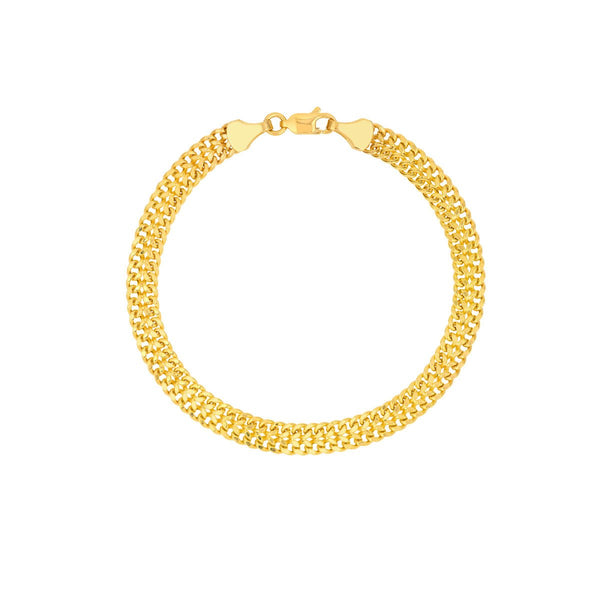 Birmingham Jewelry - 14K Gold Hollow D/C Curb Bismark Bracelet - Birmingham Jewelry