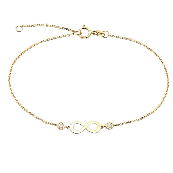 14K Gold Infinity Bracelet With Diamonds Birmingham Jewelry Bracelet Birmingham Jewelry 