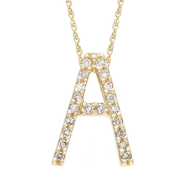 14K Gold Initial "A" Necklace With Diamonds (Big) Birmingham Jewelry Necklace Birmingham Jewelry 