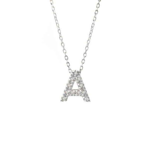 14K Gold Initial "A" Necklace With Diamonds Birmingham Jewelry Necklace Birmingham Jewelry 