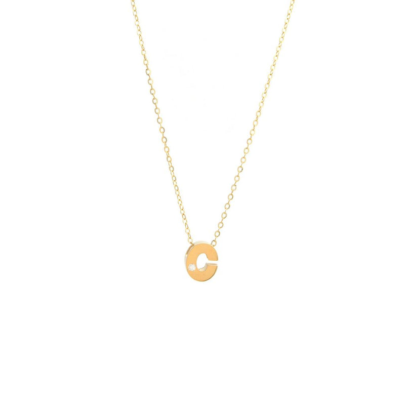 14K Gold Initial "C" Necklace (Diamond) Birmingham Jewelry Necklace Birmingham Jewelry 