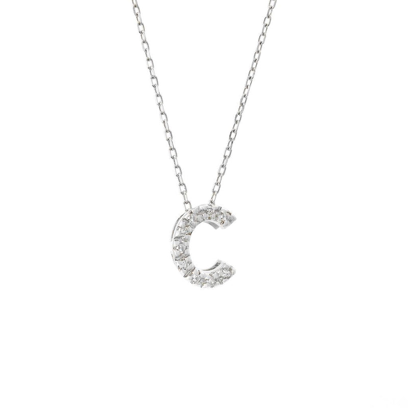 14K Gold Initial "C" Necklace With Diamonds Birmingham Jewelry Necklace Birmingham Jewelry 