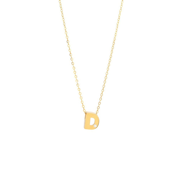 14K Gold Initial "D" Necklace (Diamond) Birmingham Jewelry Necklace Birmingham Jewelry 