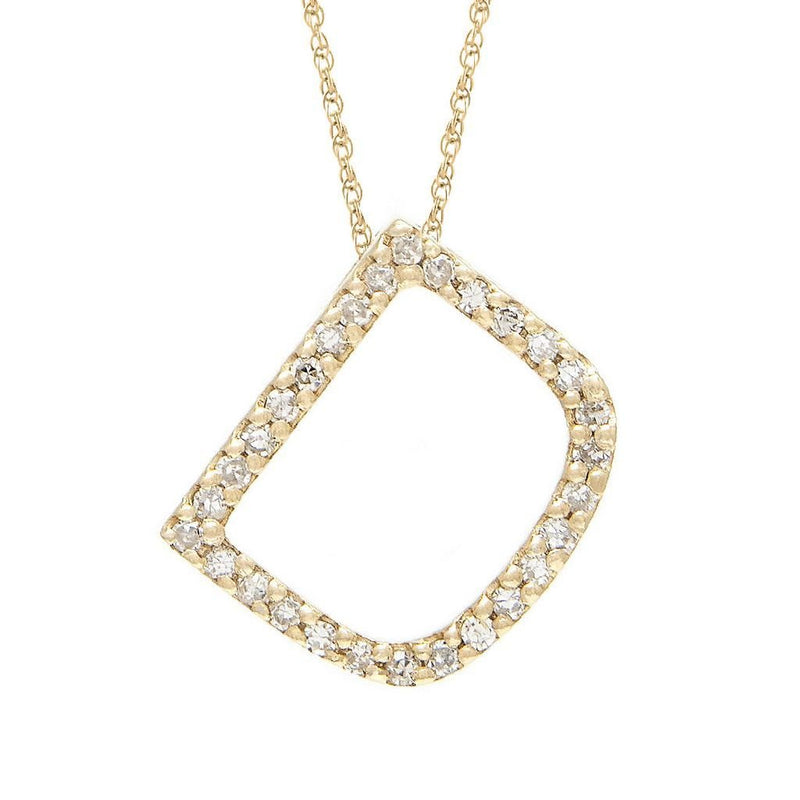 14K Gold Initial "D" Necklace With Diamonds (Big) Birmingham Jewelry Necklace Birmingham Jewelry 