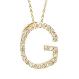 14K Gold Initial "G" Necklace With Diamonds (Big) Birmingham Jewelry Necklace Birmingham Jewelry 