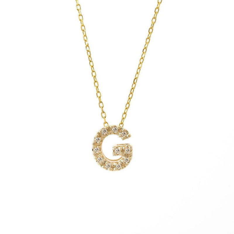 14K Gold Initial "G" Necklace With Diamonds Birmingham Jewelry Necklace Birmingham Jewelry 