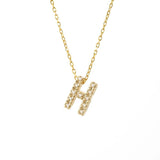 14K Gold Initial "H" Necklace With Diamonds Birmingham Jewelry Necklace Birmingham Jewelry 