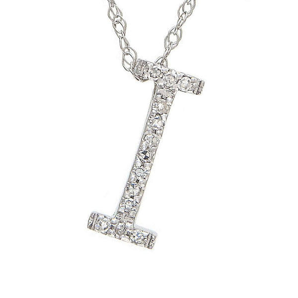 14K Gold Initial "I" Necklace With Diamonds (Big) Birmingham Jewelry Necklace Birmingham Jewelry 