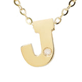 14K Gold Initial "J" Necklace (Diamond) Birmingham Jewelry Necklace Birmingham Jewelry 