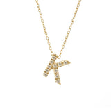 14K Gold Initial "K" Necklace With Diamonds Birmingham Jewelry Necklace Birmingham Jewelry 