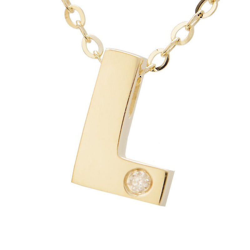 14K Gold Initial "L" Necklace (Diamond) Birmingham Jewelry Necklace Birmingham Jewelry 