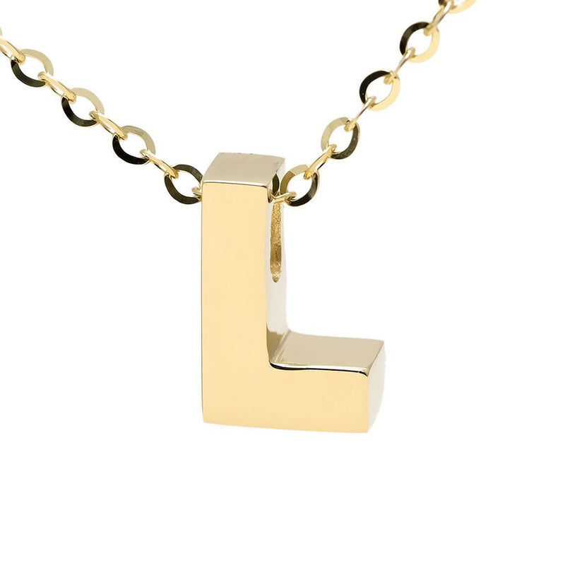 Dainty Diamond Initial Necklace 14K Gold - 5 Letters | LeMel – LeMel