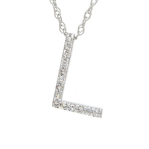 14K Gold Initial "L" Necklace With Diamonds (Big) Birmingham Jewelry Necklace Birmingham Jewelry 