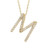 14K Gold Initial "M" Necklace With Diamonds (Big) Birmingham Jewelry Necklace Birmingham Jewelry 