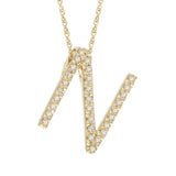 14K Gold Initial "N" Necklace With Diamonds (Big) Birmingham Jewelry Necklace Birmingham Jewelry 