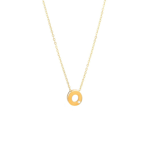 14K Gold Initial "O" Necklace (Diamond) Birmingham Jewelry Necklace Birmingham Jewelry 