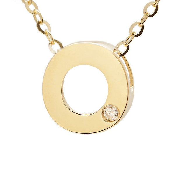 14K Gold Initial "O" Necklace (Diamond) Birmingham Jewelry Necklace Birmingham Jewelry 