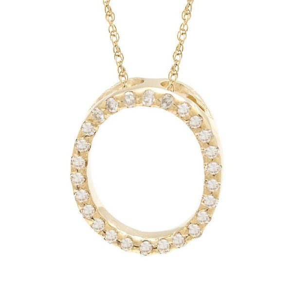 14K Gold Initial "O" Necklace With Diamonds (Big) Birmingham Jewelry Necklace Birmingham Jewelry 