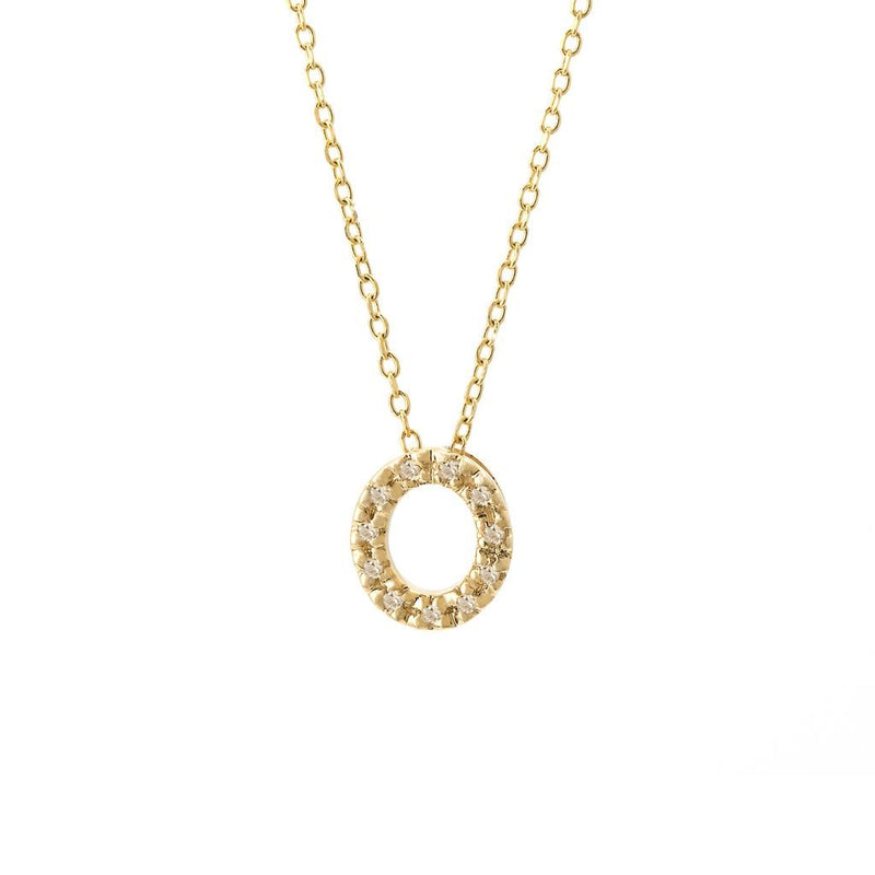 14K Gold Initial "O" Necklace With Diamonds Birmingham Jewelry Necklace Birmingham Jewelry 