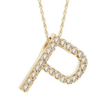 14K Gold Initial "P" Necklace With Diamonds (Big) Birmingham Jewelry Necklace Birmingham Jewelry 