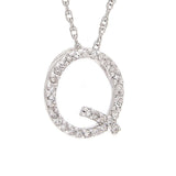 14K Gold Initial "Q" Necklace With Diamonds (Big) Birmingham Jewelry Necklace Birmingham Jewelry 