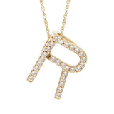 14K Gold Initial "R" Necklace With Diamonds (Big) Birmingham Jewelry Necklace Birmingham Jewelry 