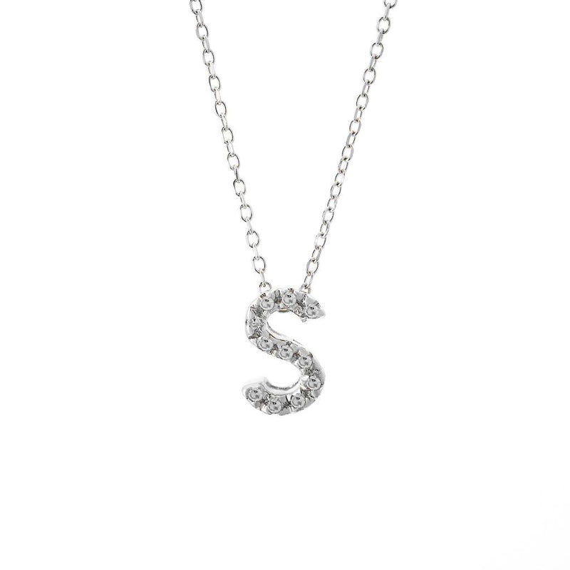 14K Gold Initial "S" Necklace With Diamonds Birmingham Jewelry Necklace Birmingham Jewelry 