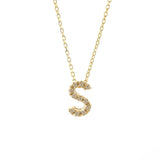 14K Gold Initial "S" Necklace With Diamonds Birmingham Jewelry Necklace Birmingham Jewelry 
