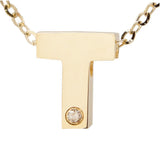14K Gold Initial "T" Necklace (Diamond) Birmingham Jewelry Necklace Birmingham Jewelry 