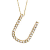 14K Gold Initial "U" Necklace With Diamonds (Big) Birmingham Jewelry Necklace Birmingham Jewelry 