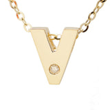 14K Gold Initial "V" Necklace (Diamond) Birmingham Jewelry Necklace Birmingham Jewelry 