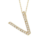 14K Gold Initial "V" Necklace With Diamonds (Big) Birmingham Jewelry Necklace Birmingham Jewelry 