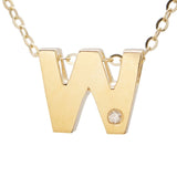 14K Gold Initial "W" Necklace (Diamond) Birmingham Jewelry Necklace Birmingham Jewelry 