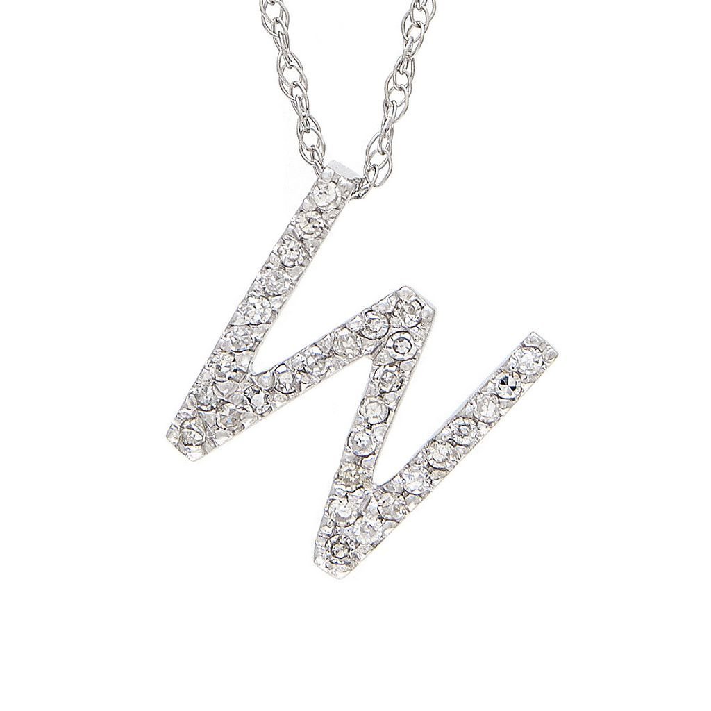 14K Gold Initial "W" Necklace With Diamonds (Big) Birmingham Jewelry Necklace Birmingham Jewelry 