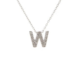 14K Gold Initial "W" Necklace With Diamonds Birmingham Jewelry Necklace Birmingham Jewelry 