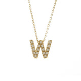14K Gold Initial "W" Necklace With Diamonds Birmingham Jewelry Necklace Birmingham Jewelry 