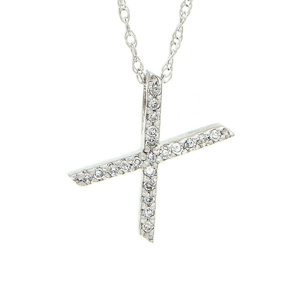 14K Gold Initial "X" Necklace With Diamonds (Big) Birmingham Jewelry Necklace Birmingham Jewelry 