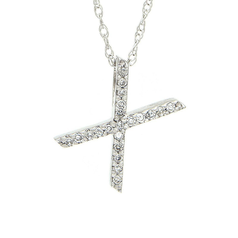 14K Gold Initial "X" Necklace With Diamonds (Big) Birmingham Jewelry Necklace Birmingham Jewelry 