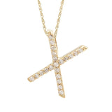 14K Gold Initial "X" Necklace With Diamonds (Big) Birmingham Jewelry Necklace Birmingham Jewelry 